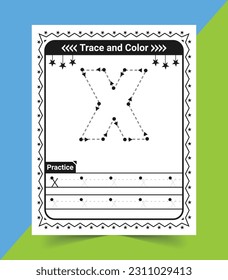 Hoja de trabajo de seguimiento de letras en minúsculas a a z para niños abc
