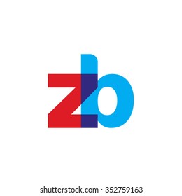 lowercase zb logo, red blue overlap transparent logo