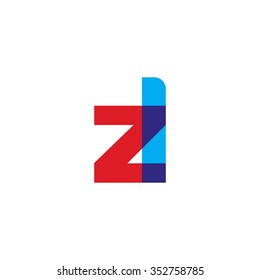 lowercase zl logo, red blue overlap transparent logo