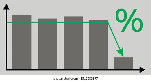 Lowering the interest rate with the graph and falling column, the arrow moves down.