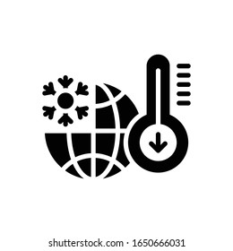 Lowering Temperature  Vector Glyph Style Icon. EPS 10