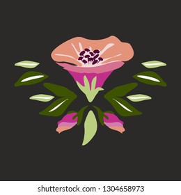 lowers on black background for wedding, anniversary, birthday Design for banner, poster, card, invitation and scrapbook - Vector Graphic