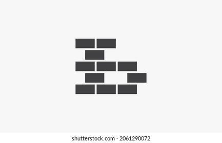 lowescase B letter brick concept isolated on white background.