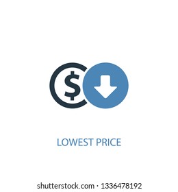 lowest price concept 2 colored icon. Simple blue element illustration. lowest price concept symbol design. Can be used for web and mobile UI/UX