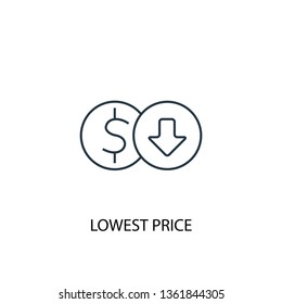 lowest price concept line icon. Simple element illustration. lowest price concept outline symbol design. Can be used for web and mobile UI/UX