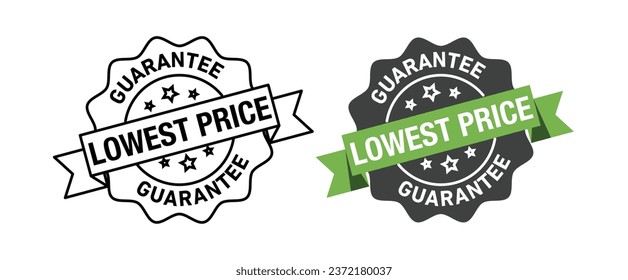 Lowest price guarantee rounded vector symbol set