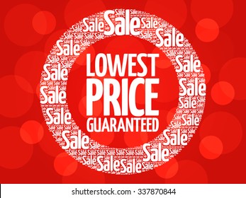 Lowest Price Guaranteed stamp vector words cloud, business concept background