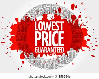 Lowest Price Guaranteed word cloud, business concept background