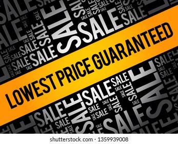 Lowest Price Guaranteed words cloud, business concept background