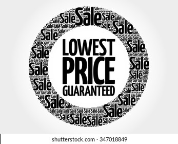Lowest Price Guaranteed words cloud, business concept background