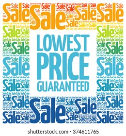 Lowest Price Guaranteed words cloud, business concept background