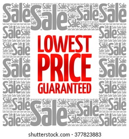 Lowest Price Guaranteed words cloud, business concept background