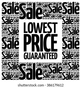 Lowest Price Guaranteed words cloud, business concept background