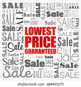 Lowest Price Guaranteed words cloud, business concept background