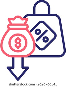Lowest Price Icon Color Vector Illustration