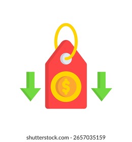 Lowest Price Icon Flat Vector Illustration