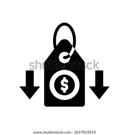 Lowest Price Icon Glyph Vector Illustration