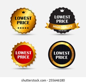 Lowest Price Label Set Vector Illustration EPS10 