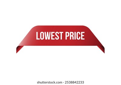 Lowest price red ribbon label banner.