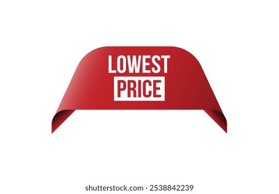 Lowest price red ribbon label banner.