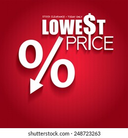 Lowest Price. Sale Poster.