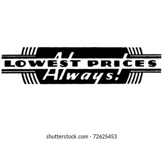 Lowest Prices - Retro Ad Art Banner