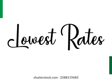 Lowest Rates sale text in typography saying