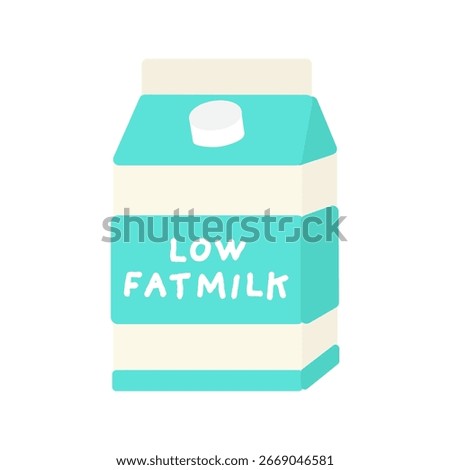 Low-fat milk in paper pack illustration material 