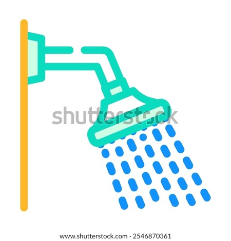 low-flow showerhead water saving color icon vector. low-flow showerhead water saving sign. isolated symbol illustration