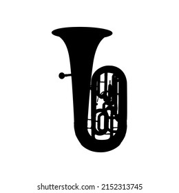 un instrumento de viento de baja intensidad como el tuba. fondo blanco. vector simple.