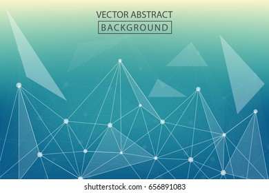 Low-poly abstract background. Vector background of triangles, for your business ideas. Minimalism chaotic illustration background. Concept of the science, chemistry, biology, medicine, technology.