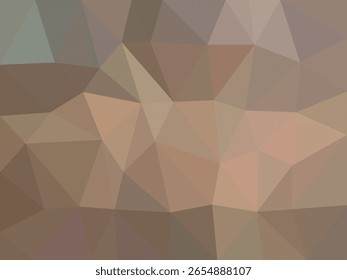 Fondo abstracto de bajo poli en tonos marrones y beige cálidos. Diseño de patrón triangular ideal para diseños modernos, gráficos digitales y estética mínima.