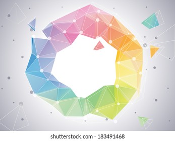 Low-poly Abstract Color Circle