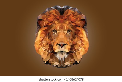 Lowpoly abtract lion face vector