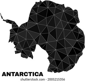 Low-poly Antarctica continent map. Polygonal Antarctica continent map vector designed with scattered triangles. Triangulated Antarctica continent map polygonal model for patriotic purposes.