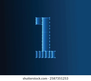 Low-Poly Background with number one Shape