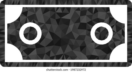 Low-poly banknote template designed with random filled triangles. Triangle banknote template polygonal icon illustration. Banknote Template icon is filled with triangles.
