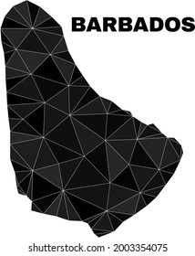 Low-poly Barbados map. Polygonal Barbados map vector combined from randomized triangles. Triangulated Barbados map polygonal abstraction for political illustrations.