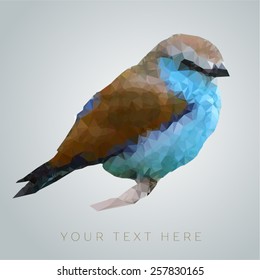 Low-poly bird. Colorful vector illustration for your design.