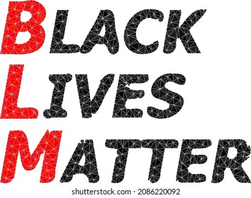 Low-poly black lives matter icon illustration is combined of randomized filled triangles. Triangle black lives matter polygonal icon vector illustration.