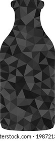 Low-poly bottle designed with scattered filled triangles. Triangle bottle polygonal icon illustration. Bottle icon is filled with triangles. Flat geometric lowpoly symbol based on bottle icon.