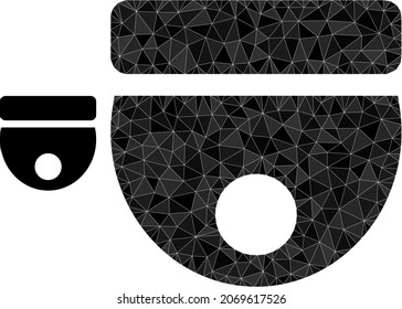 Low-Poly-CCTV-Kamera-Symbol auf weißem Hintergrund. Flaches geometrisches polygonales Symbol basierend auf dem CCTV-Kamerasymbol.