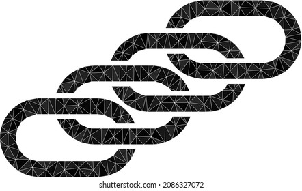 Low-poly chain union icon illustration is designed with scattered filled triangles. Triangle chain union polygonal symbol vector illustration. Chain Union icon is filled with triangles.