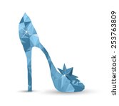 Low-poly Cinderella's crystal shoe