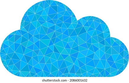 Die Low-Poly-Cloud-Icon-Illustration wird aus zufällig gefüllten Dreiecken kombiniert. Dreieck Wolke Polygonal Symbol Vektorgrafik. Das Cloud-Symbol ist voller Dreiecke.