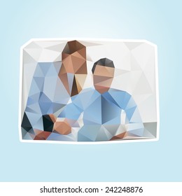 Lowpoly collaboration business scene