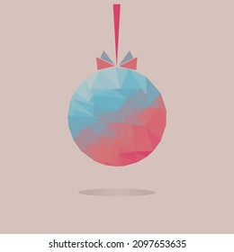 a low-poly colorful composition of triangles a ball of colored gradient rectangles from pink to blue
