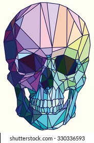 Low-poly Colorful Geometric Skull Art Vector