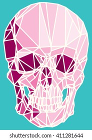 Low-poly colorful geometric skull art vector