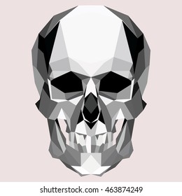 Low-poly colorful geometric skull art vector. Polygonal skull.